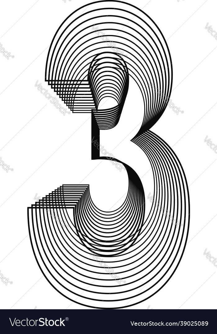 Number 3 line logo icon design Royalty Free Vector Image