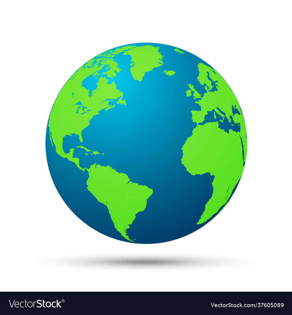 Planet icon web background isolated earth globe vector image Planet icon web background isolated earth globe