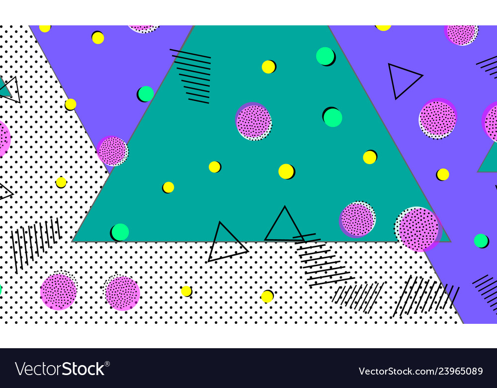 Pop art color background memphis pattern