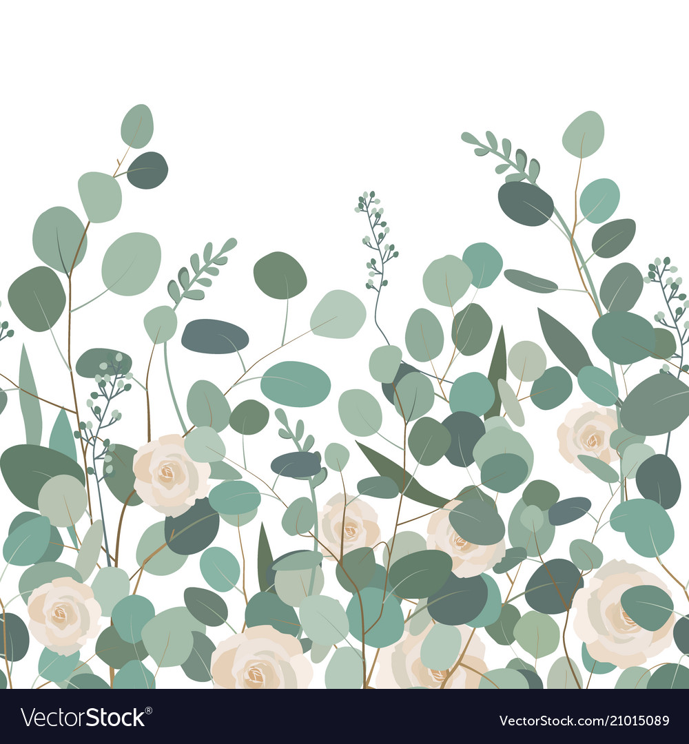 Seamless pattern with eucalyptus branches vector image Seamless pattern with eucalyptus branches