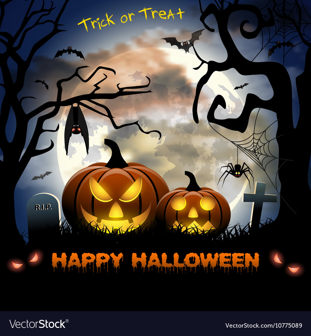 Spooky card for halloween Royalty Free Vector Image