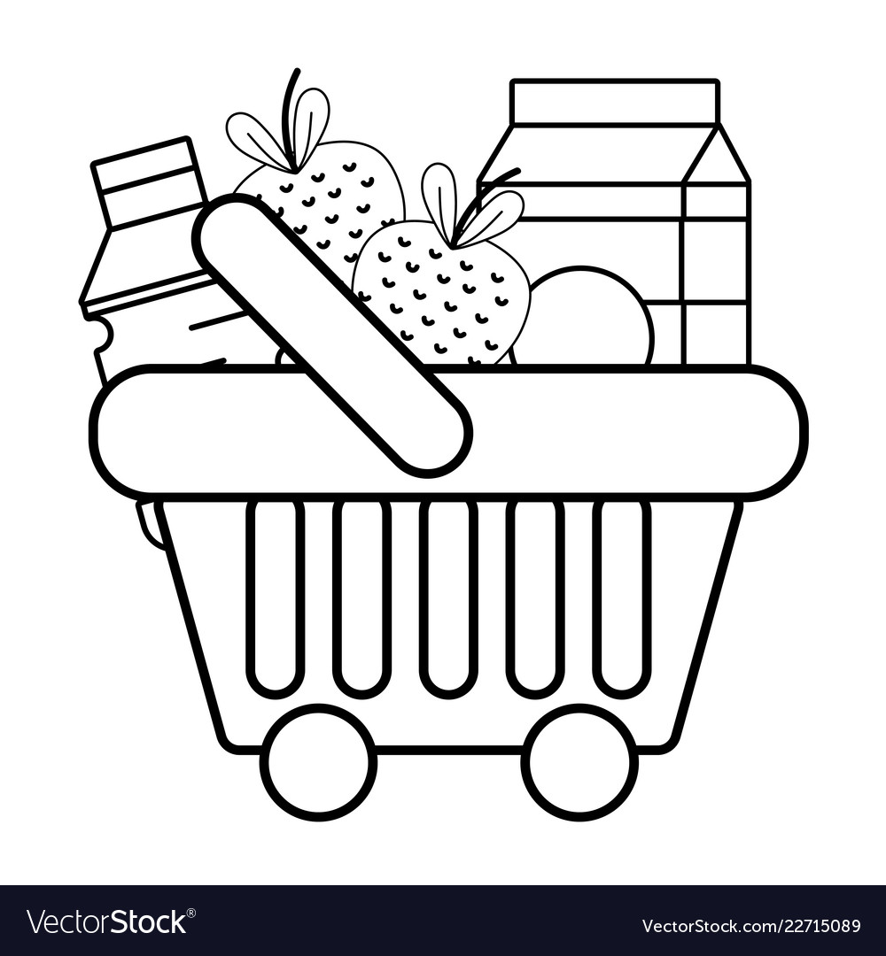 Supermarket Grocery Products Cartoon Royalty Free Vector