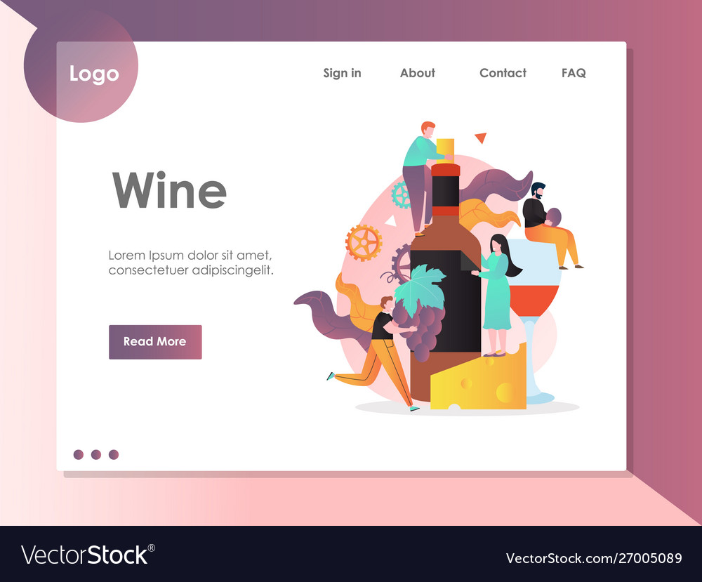 Wine website landing page design template