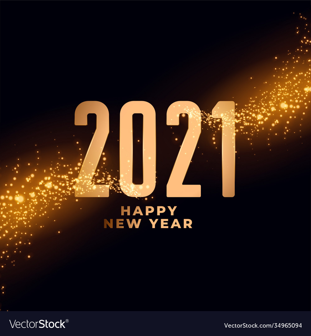 2021 happy new year shiny sparkles background Vector Image