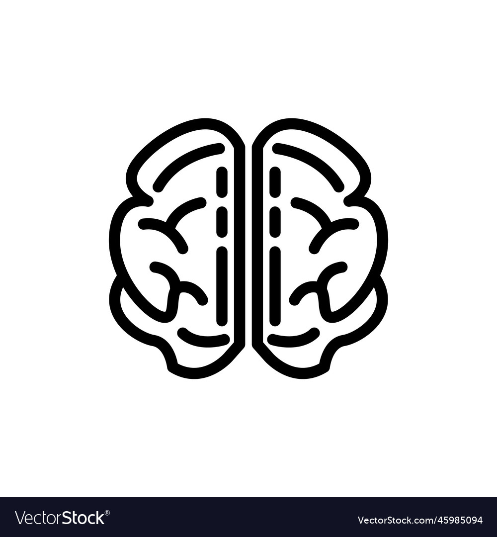 Brain icon or logo isolated sign symbol on white Vector Image