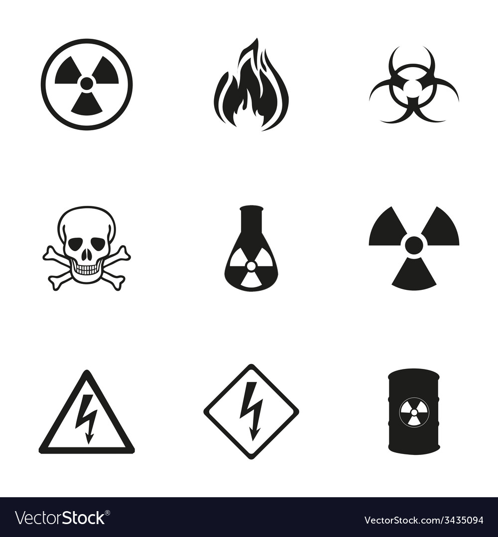 Danger icons set Royalty Free Vector Image - VectorStock