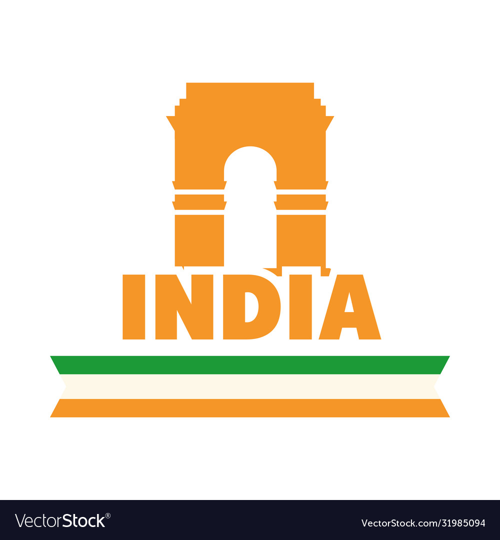 Happy independence day india monument indina gate Vector Image