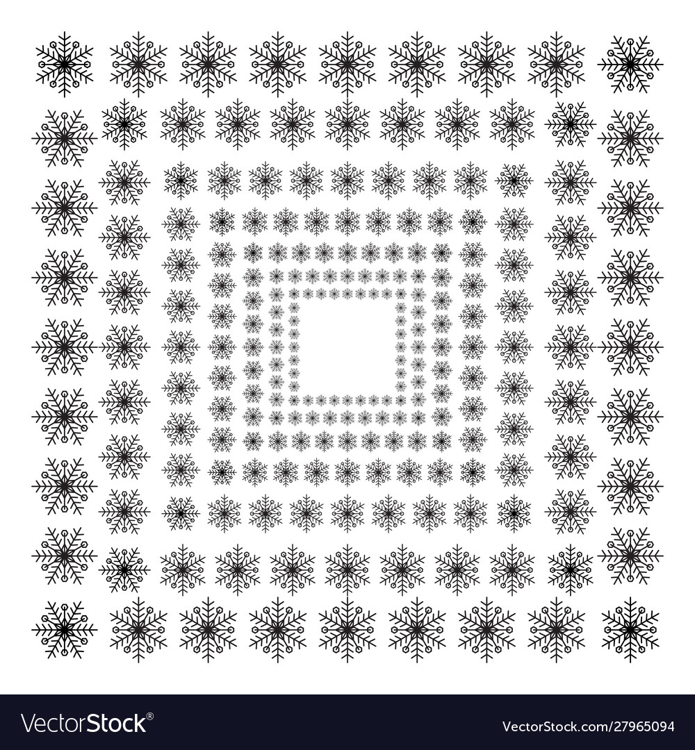 Set different hand drawn snowflakes pattern