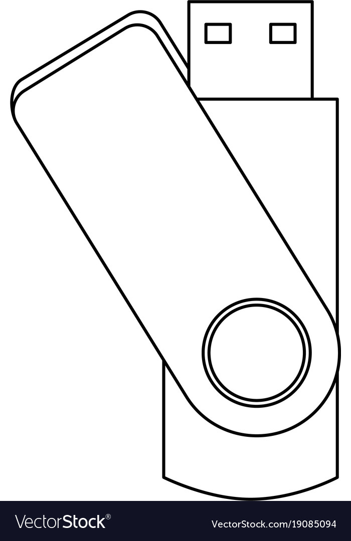 Usb flash drive backup stationery office element Vector Image