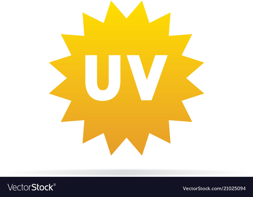 Uv radiation icon ultraviolet with sun logo Vector Image