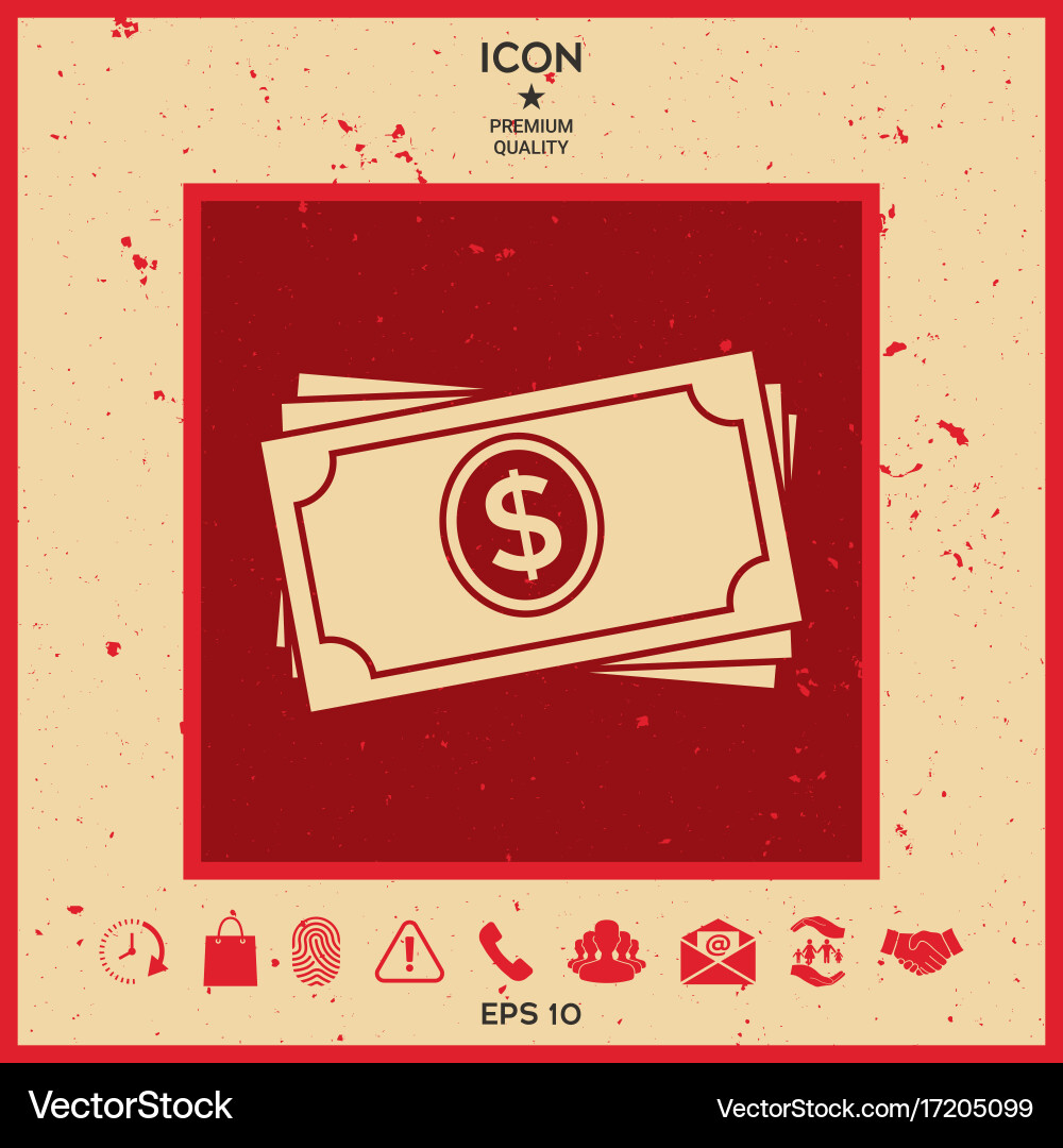 Money banknotes stack icon Royalty Free Vector Image
