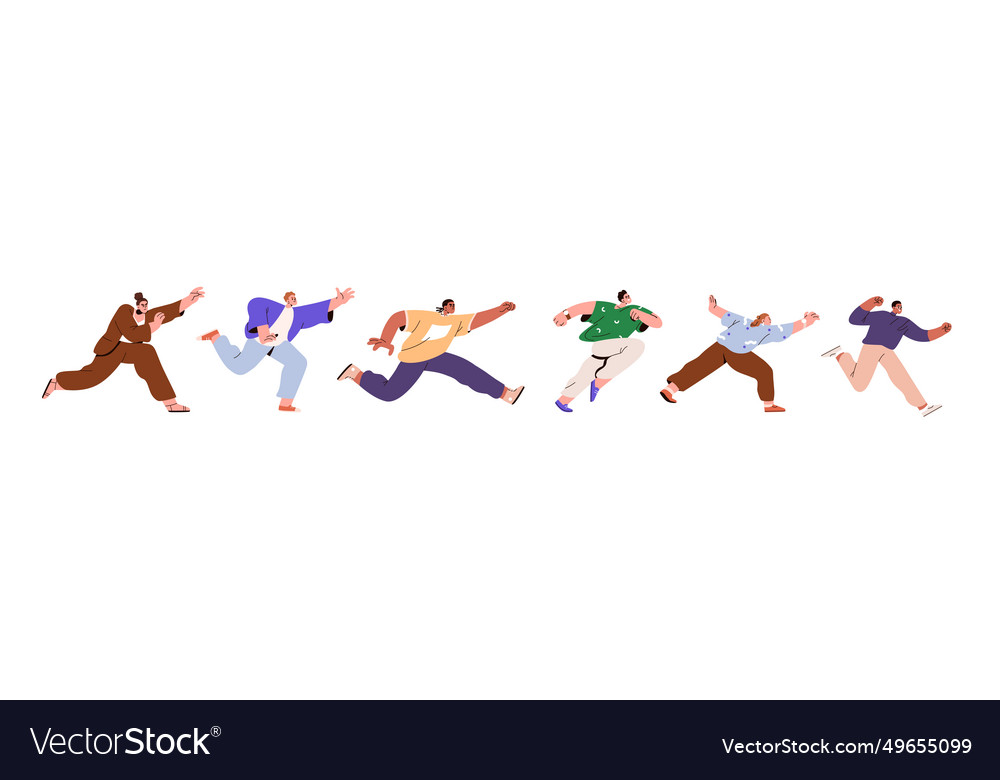 People rushing running at fast speed angry busy vector image People rushing running at fast speed angry busy