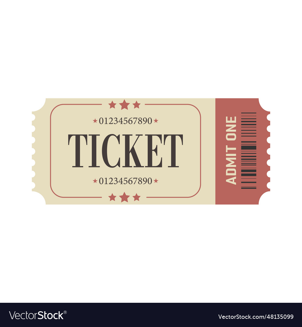 Retro ticket design template admit oneticket for Vector Image