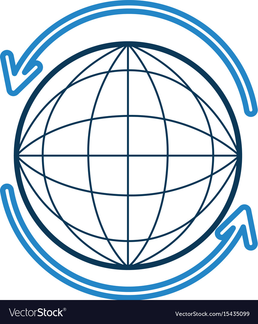 Sphere planet with arrow around