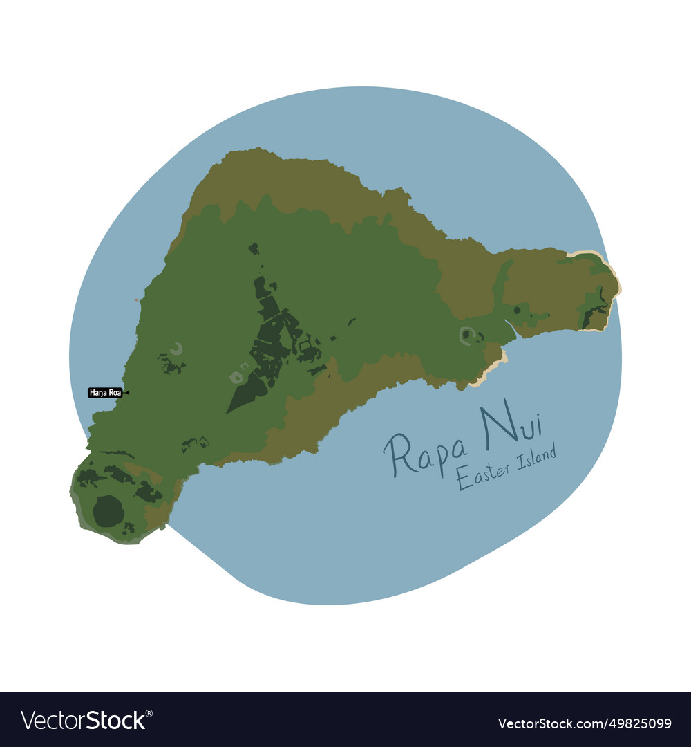 Tourist Map Of Rapa Nui - Easter Island Royalty Free Vector