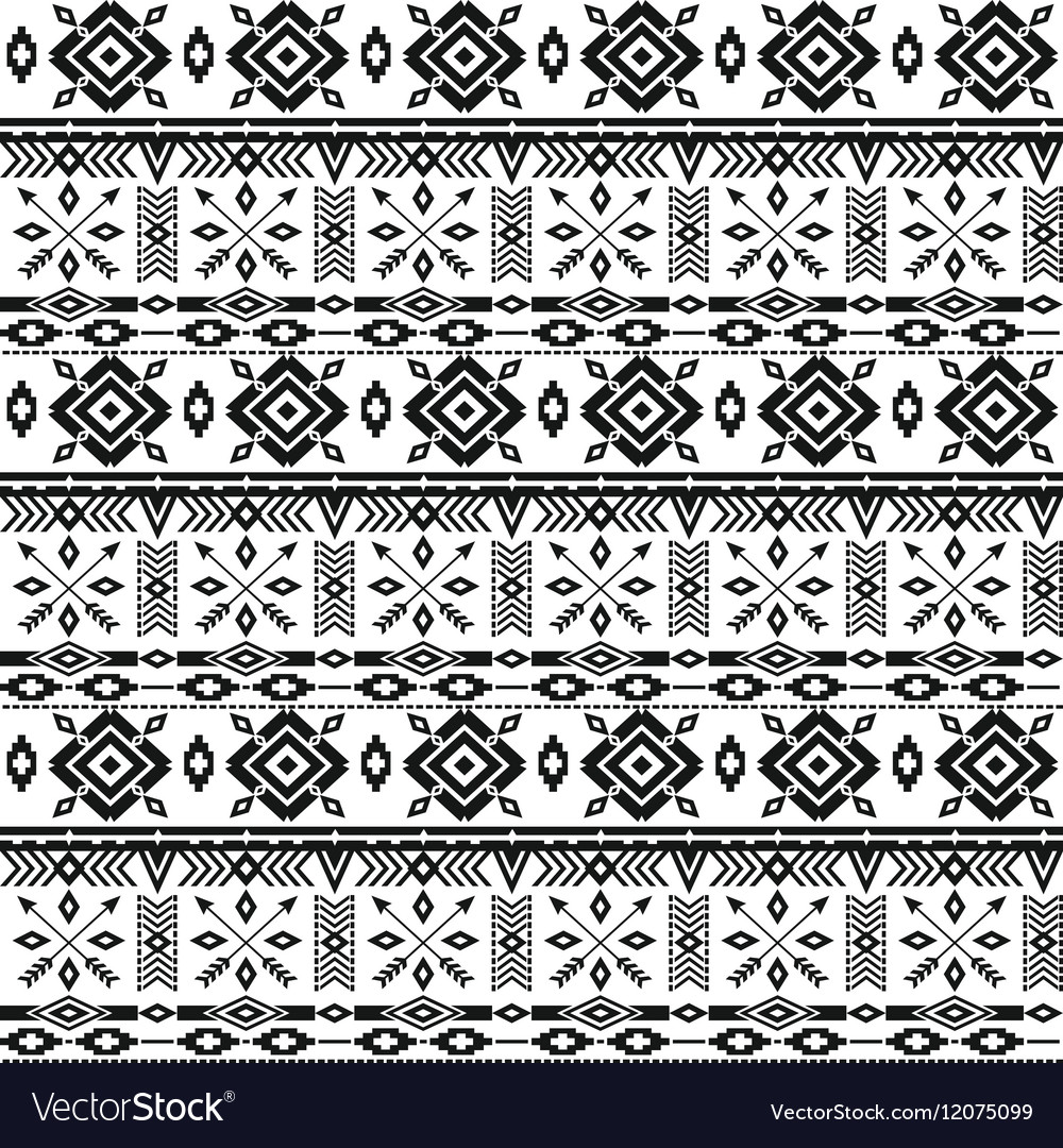 Tribal ethnic seamless pattern with geometric