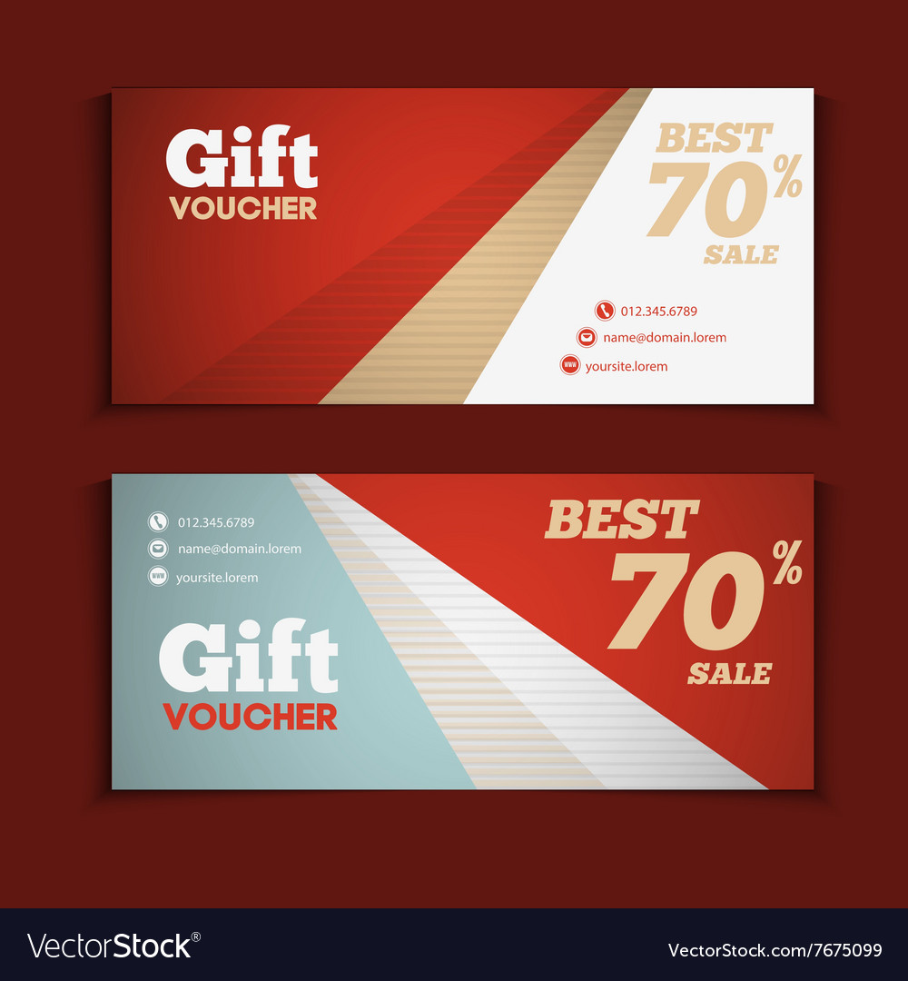 two coupon voucher design gift voucher template vector image