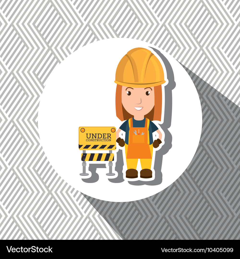 Under construction worker website Royalty Free Vector Image
