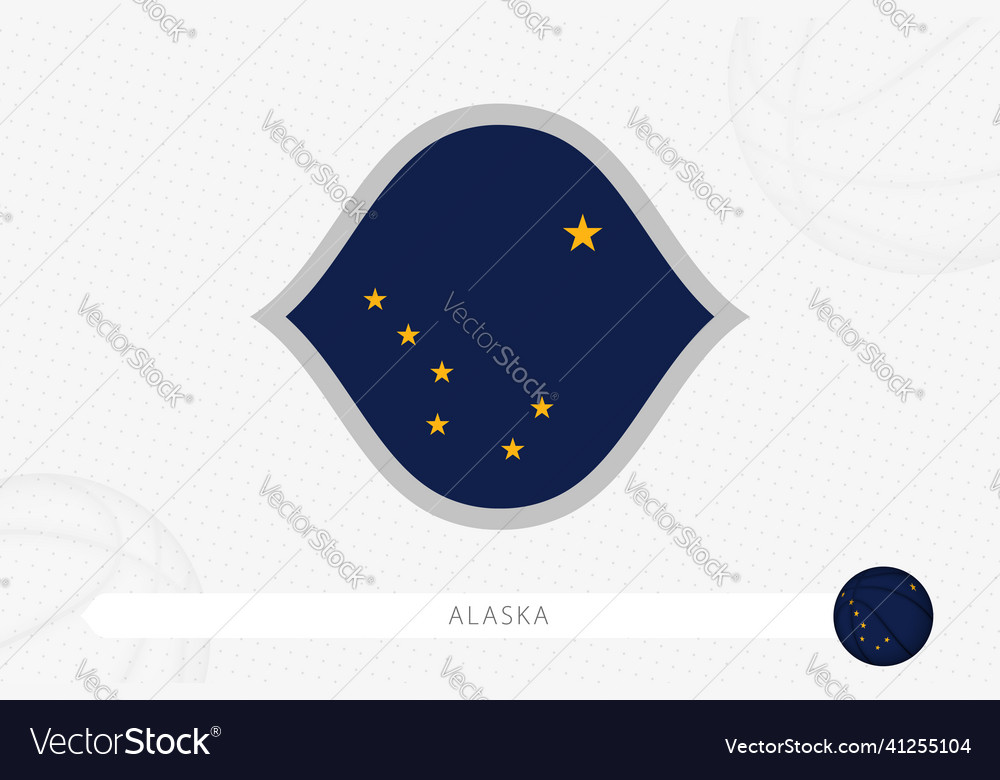 Alaska flag for basketball competition on gray