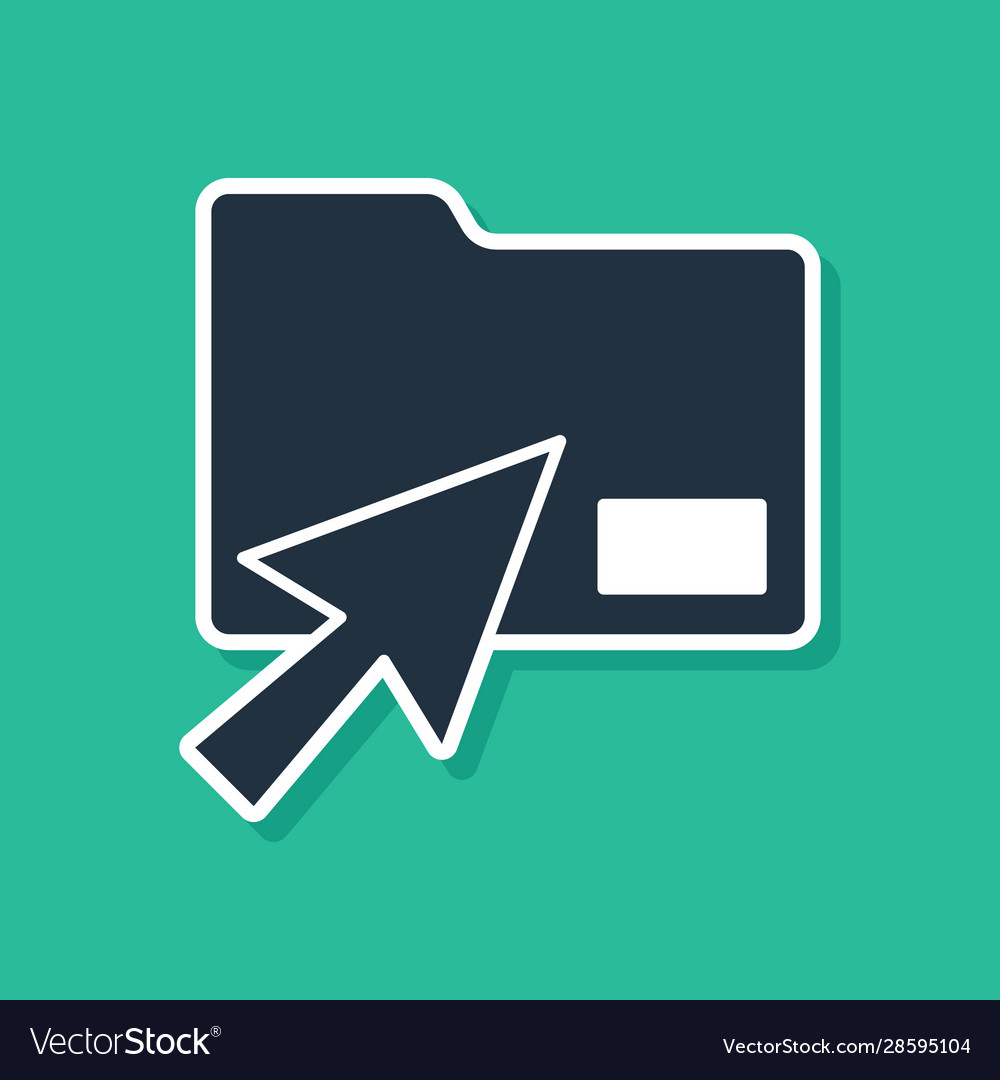 Blue cursor click document folder icon isolated vector image Blue cursor click document folder icon isolated
