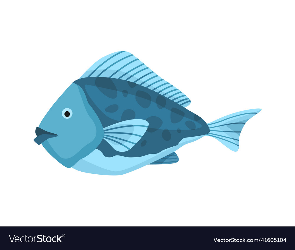 Blauer Fisch - Meer und Ozean Tier Fauna Charakter vector image Blauer Fisch - Meer und Ozean Tier Fauna Charakter
