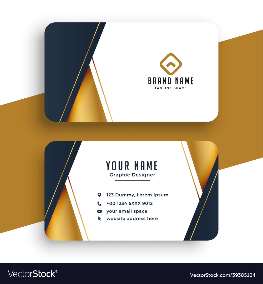 Business card design in golden style Royalty Free Vector