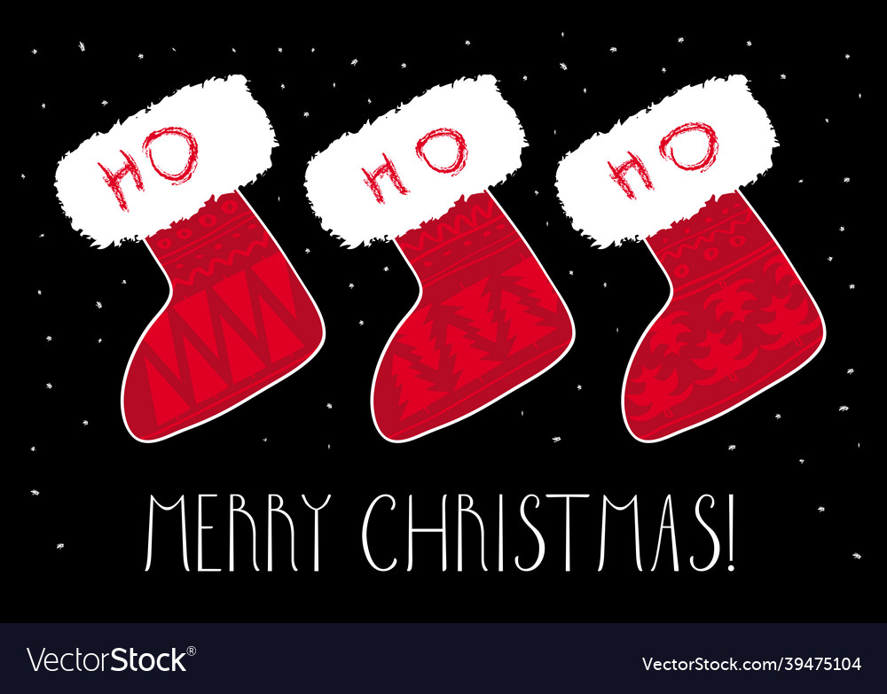 Christmas socks greeting card merry