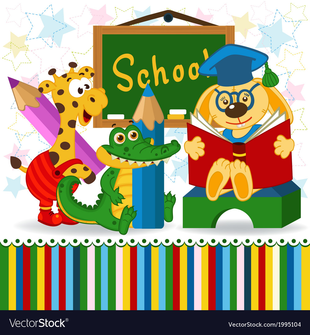 Cute Animals in a Classroom