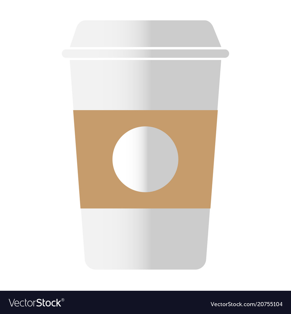 Disposable coffee cup icon on white background Vector Image