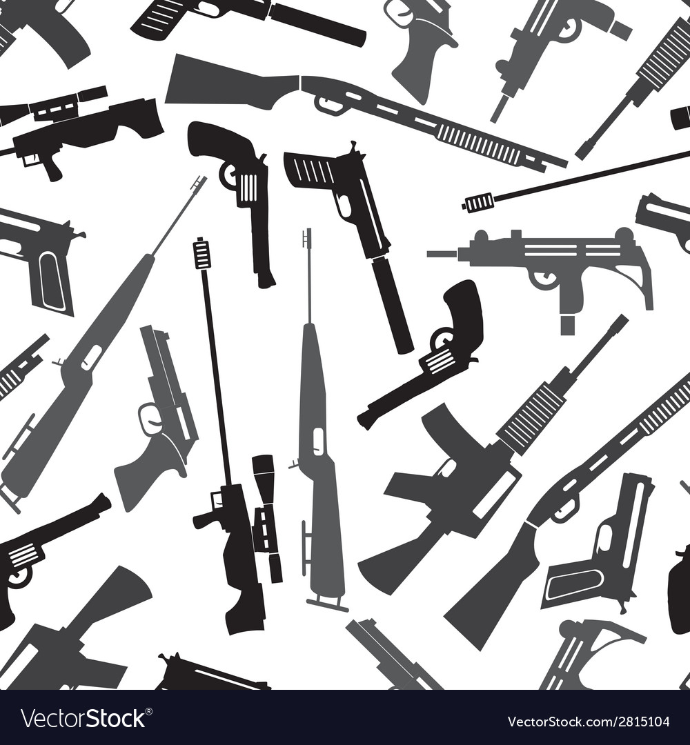Firearms weapons and guns seamless pattern eps10 Vector Image