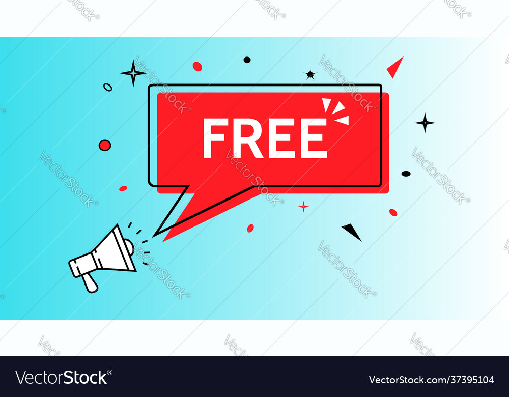 Free sign tagline symbol megaphone banner