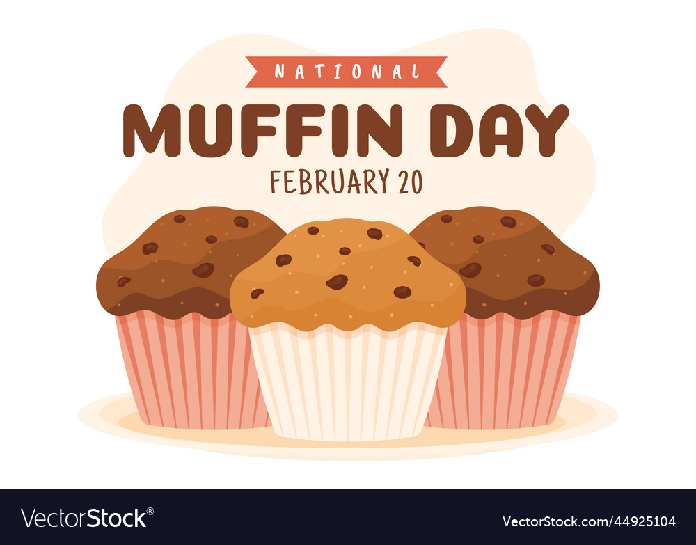 National muffin day on february 20th Royalty Free Vector