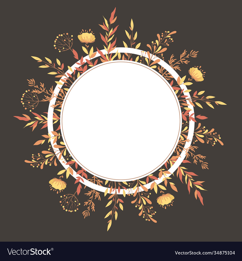 Round banner and floral frame