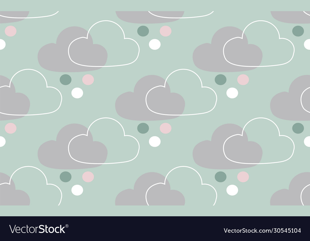 Seamless pattern with clouds and spots vector image Seamless pattern with clouds and spots
