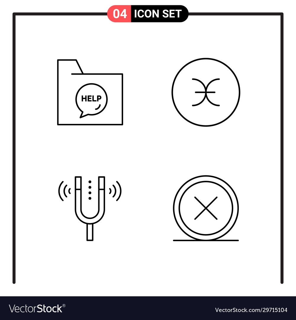 Set 4 line style icons for web and mobile