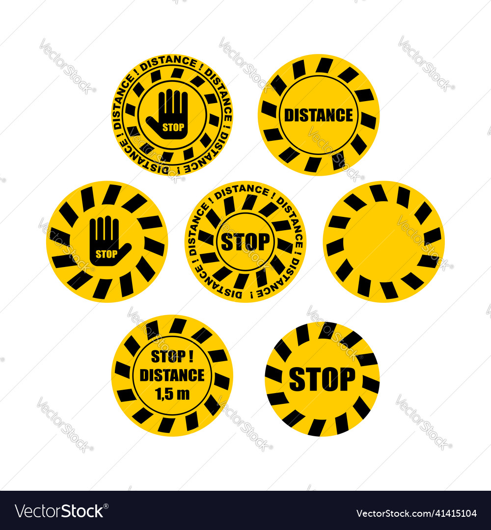 Sticker Abstand Warnzeichen halten vector image Sticker Abstand Warnzeichen halten