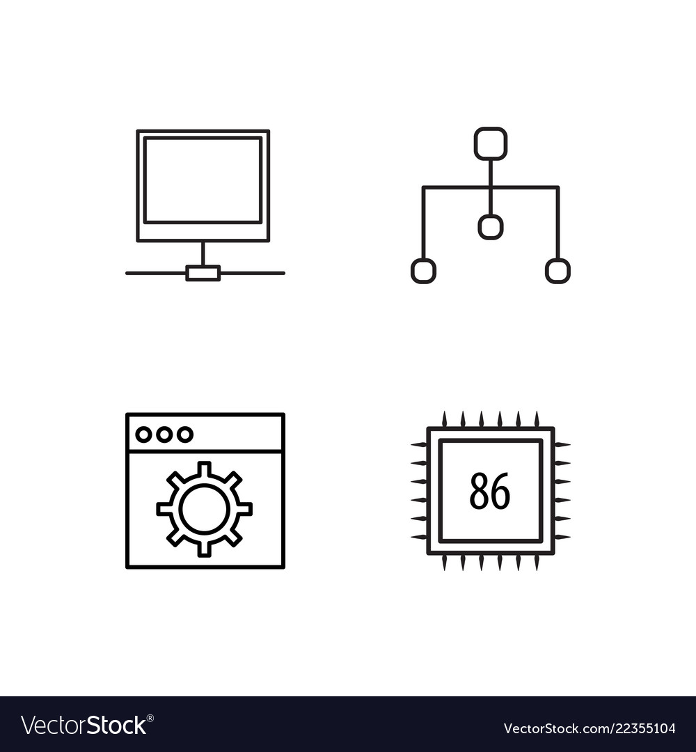 Web simple outlined icons set