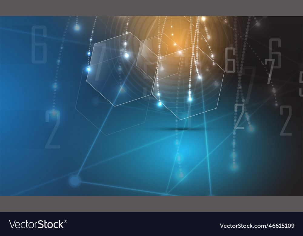 Abstract technology particle virtual molecule vector image Abstract technology particle virtual molecule