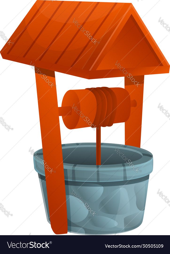 Artesian water well icon cartoon style Royalty Free Vector