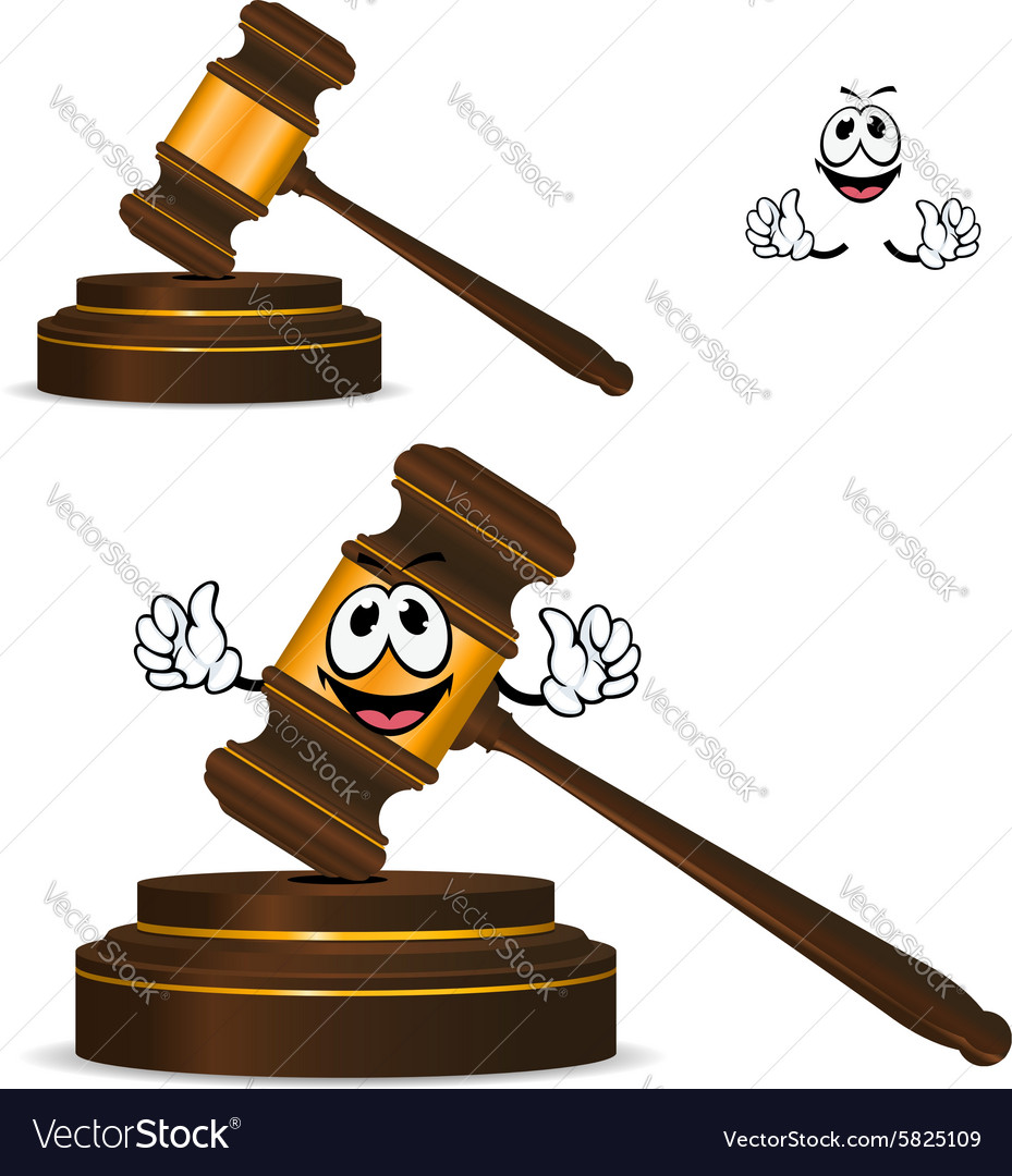 Cartoon isolated fun wooden gavel