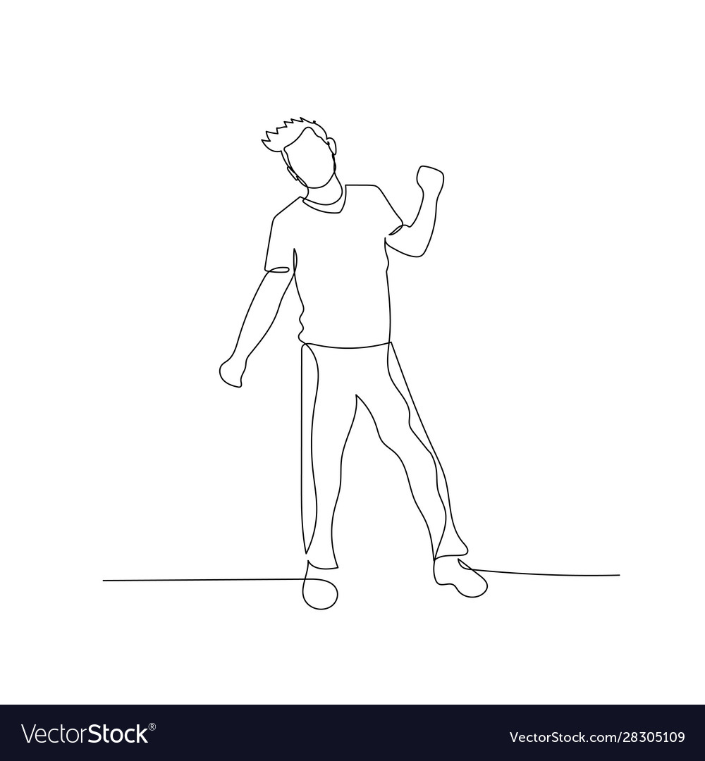 Continuous one line dancing man with fancy