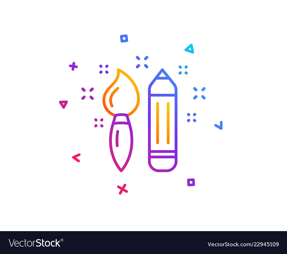 Creativity line icon graphic art sign Royalty Free Vector