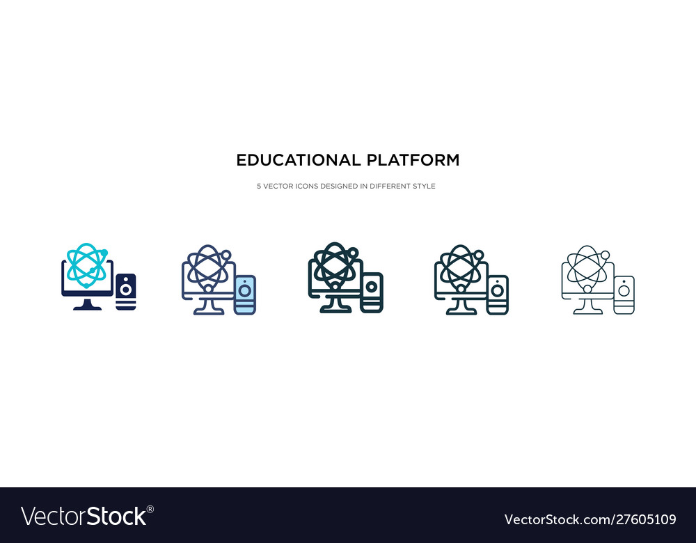 Educational platform icon in different style two