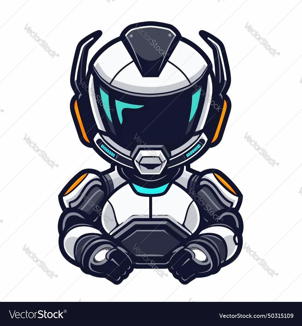 Esport logotype robot icon sticker emblem