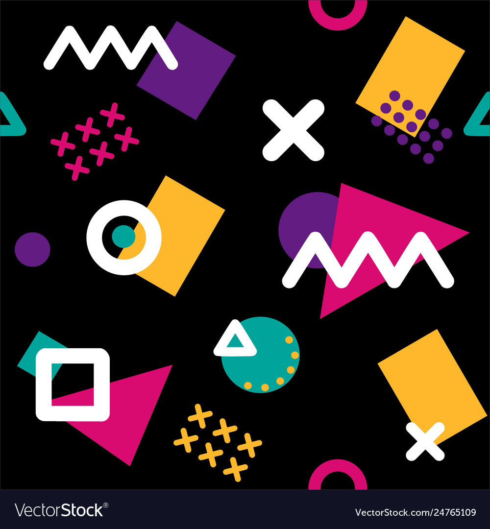 Geometric pattern with colorful retro