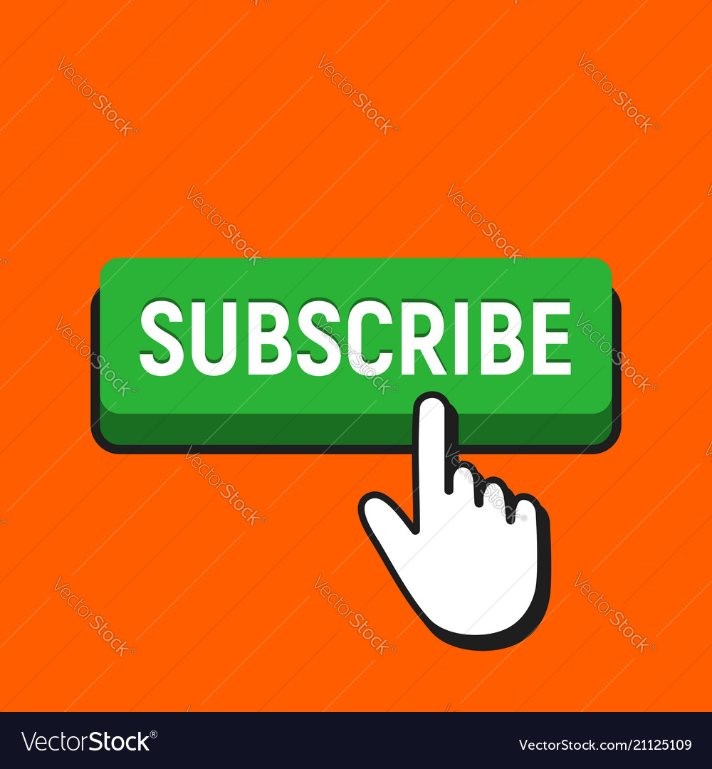 Hand mouse cursor clicks the subscribe button