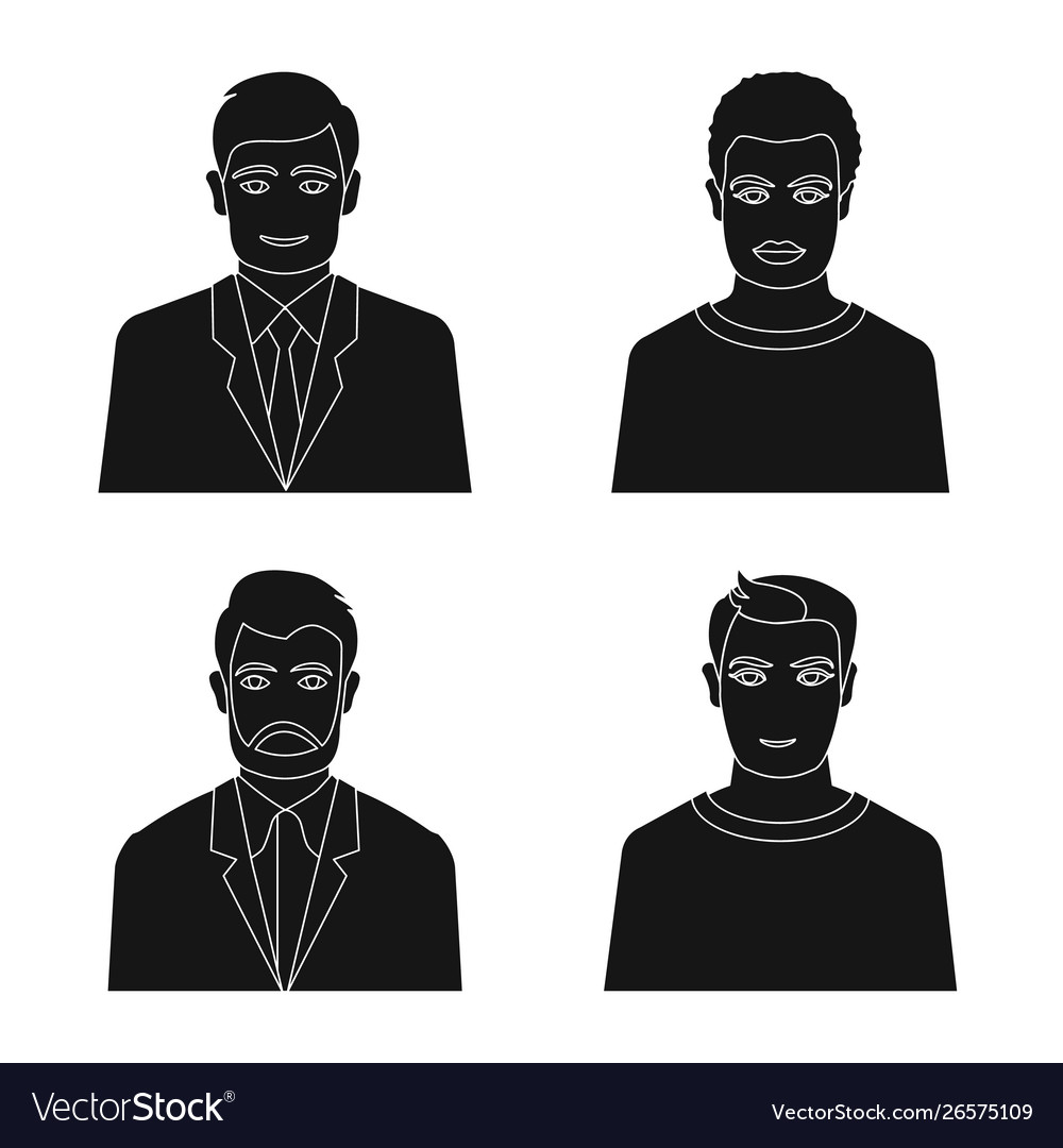 Isolated object photo and character logo set vector image Isolated object photo and character logo set