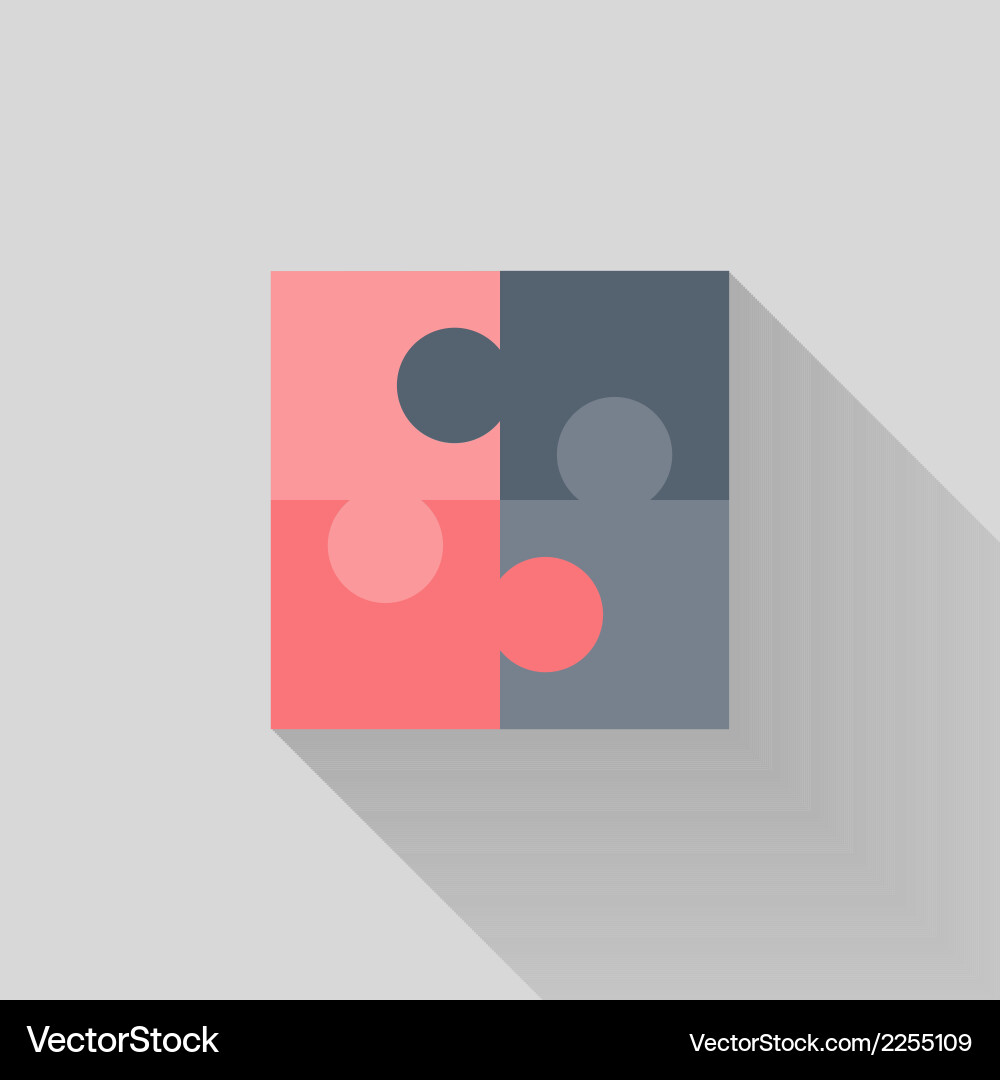 Puzzle flat icon Royalty Free Vector Image - VectorStock