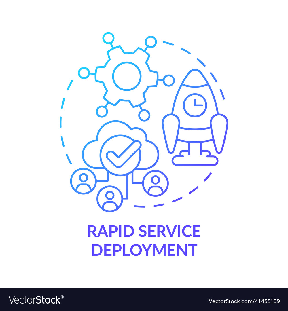 Rapid service deployment blue gradient concept