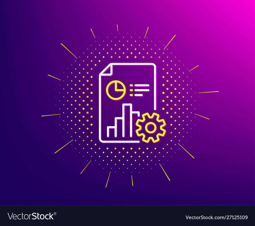 Report line icon column graph pie chart sign